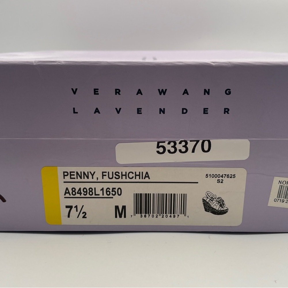 Vera Wang Lavender Penny WedgeEspadrilles 5.5”Sandal Floral PinkPatent Woman 7.5 - Picture 11 of 11